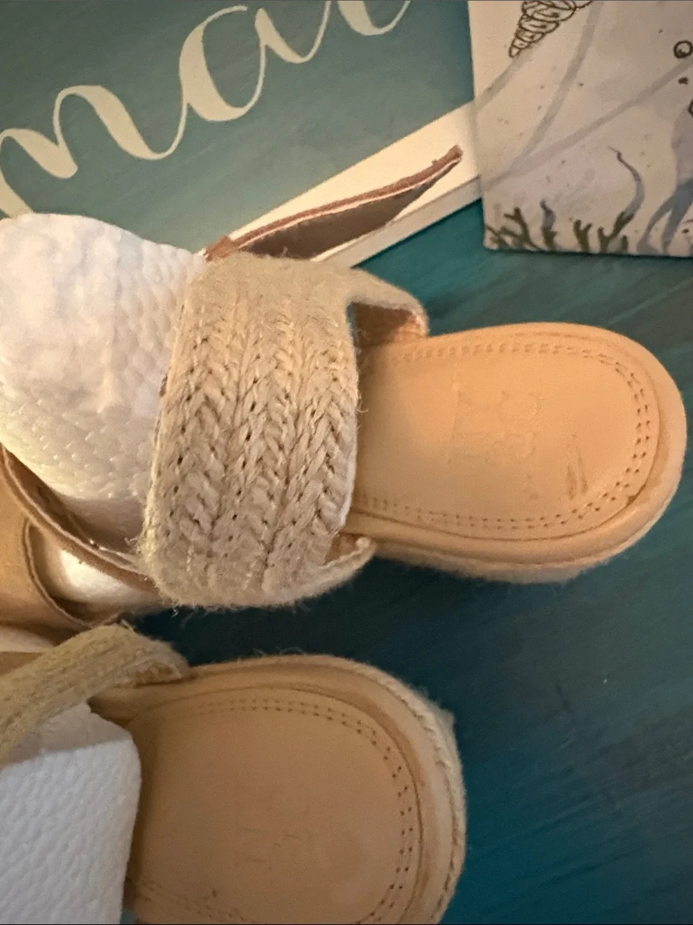 New York & Company Tan Espadrille Wedge Sandals